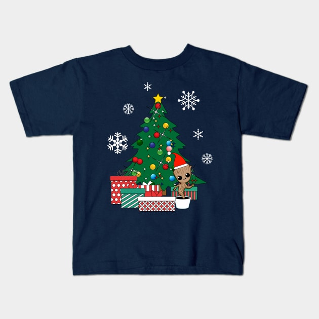 Baby Groot Christmas Tree Guardians Of The Galaxy Kids T-Shirt by Nova5